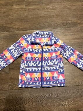Columbia Kids Purple Pink Yellow Patterned Fleece Jacket